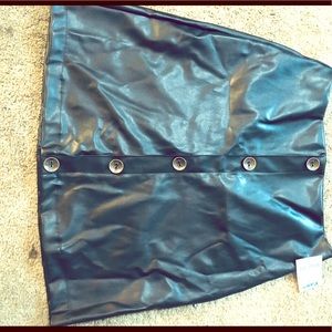 Faux leather skirt with gold buttons